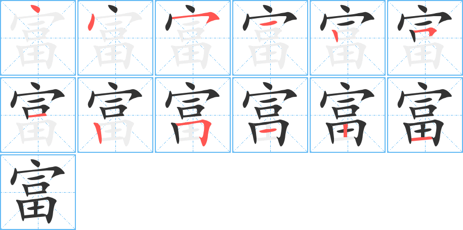富字的笔顺