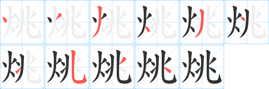 烑字的笔顺