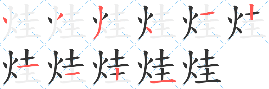 烓字的笔顺