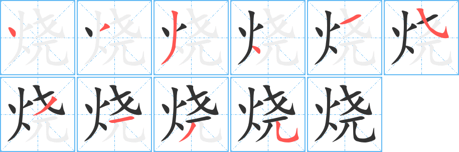 烧字的笔顺