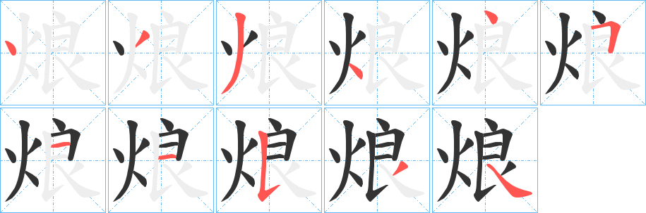 烺字的笔顺