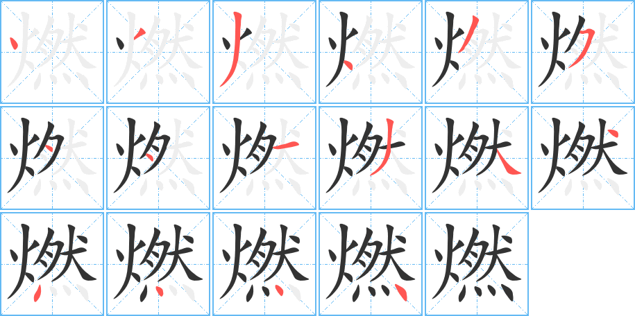 燃字的笔顺