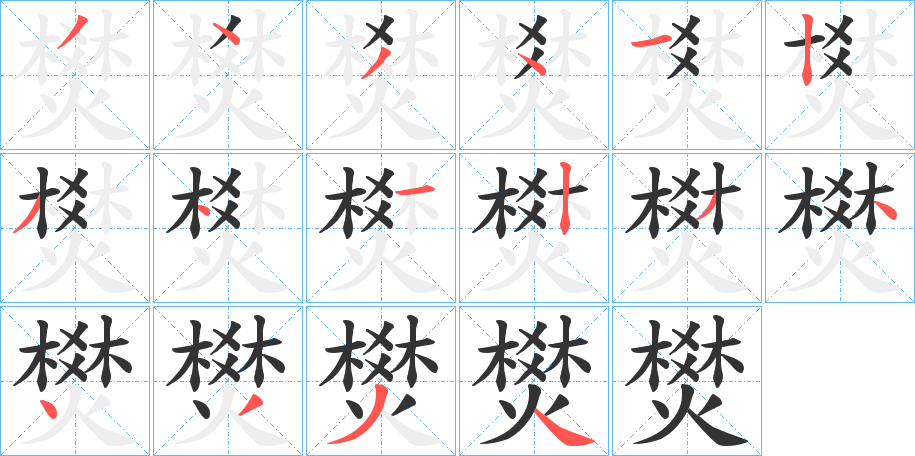 燓字的笔顺