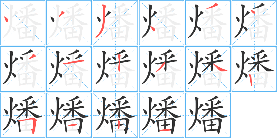 燔字的笔顺