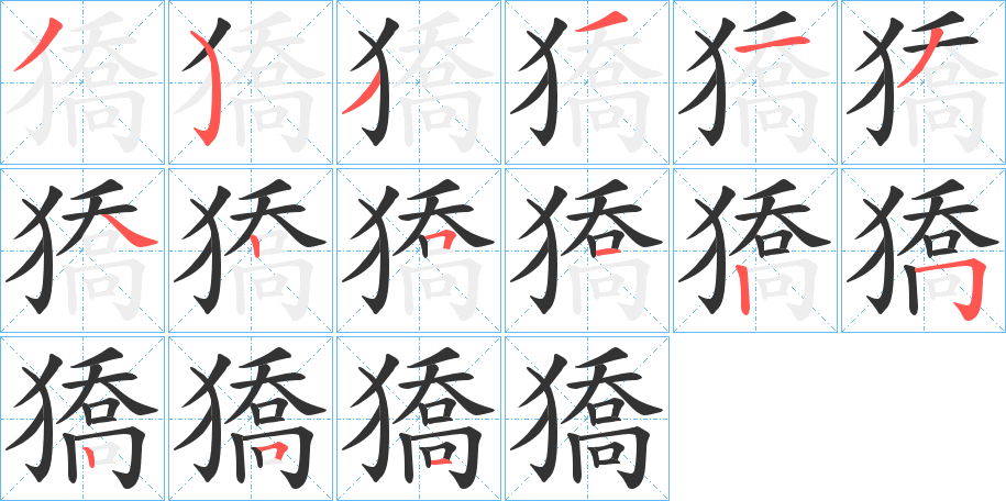 獢字的笔顺