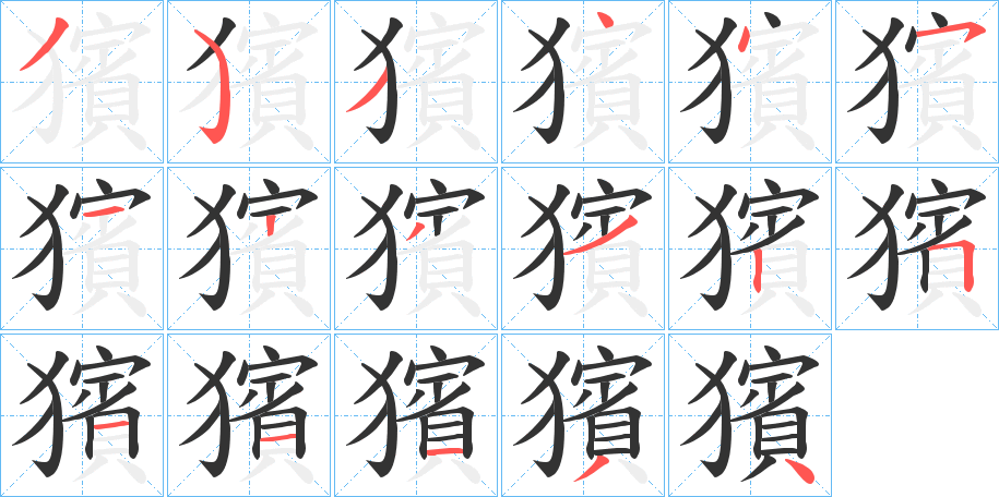 獱字的笔顺