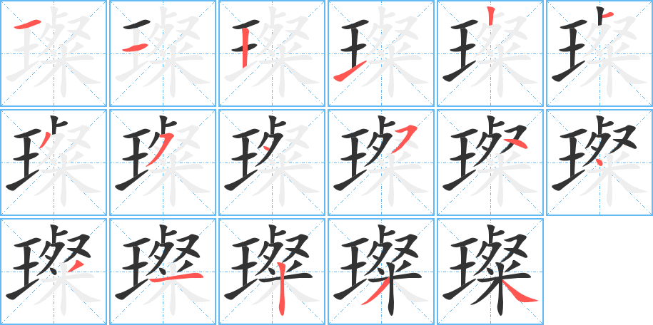 璨字的笔顺