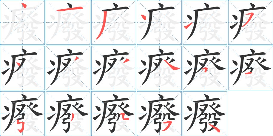 癈字的笔顺
