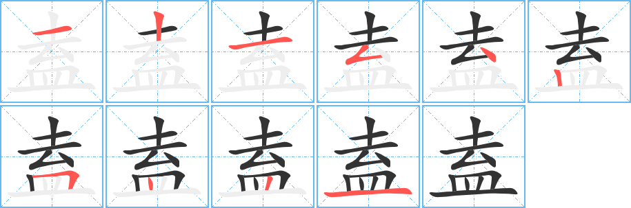 盍字的笔顺