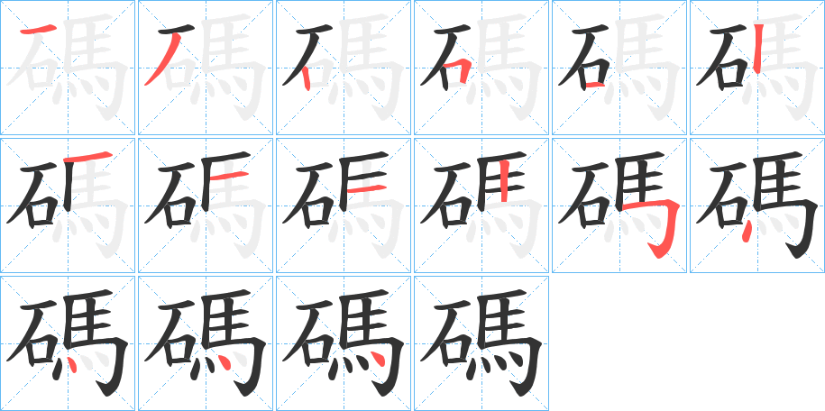 碼字的笔顺