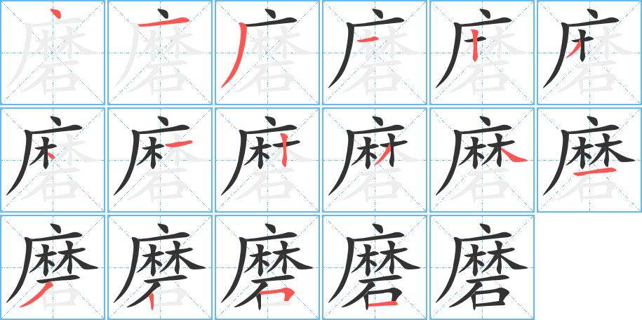 磨字的笔顺