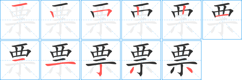 票字的笔顺