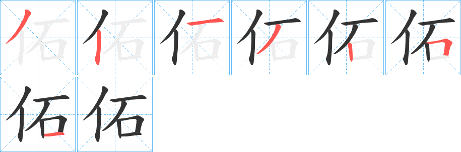 佦字的笔顺
