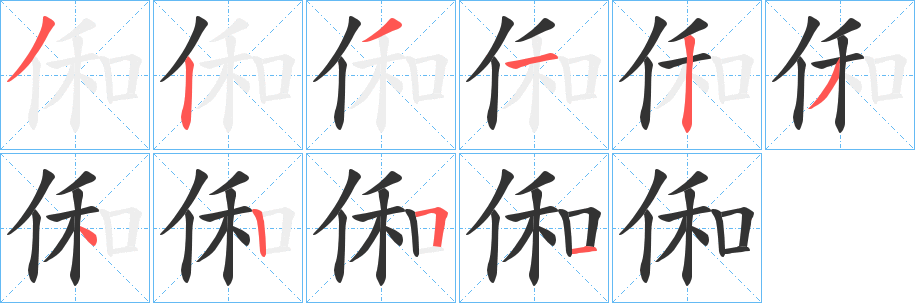 俰字的笔顺