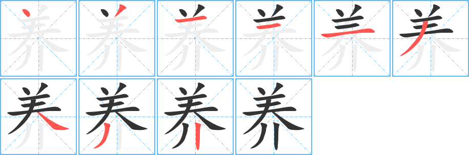 养字的笔顺