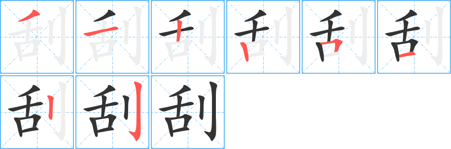 刮字的笔顺