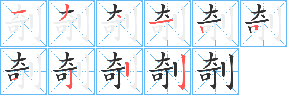 剞字的笔顺