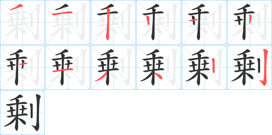 剰字的笔顺