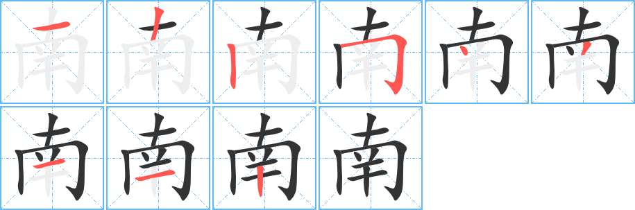南字的笔顺