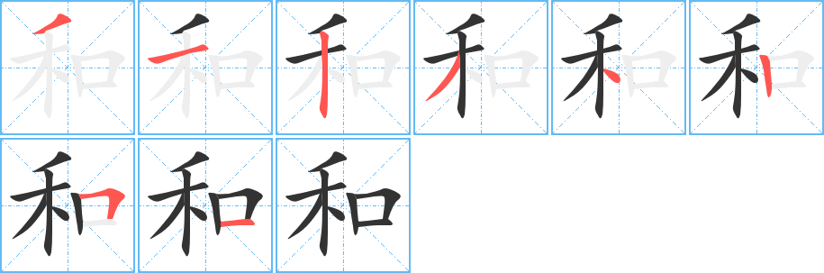 和字的笔顺