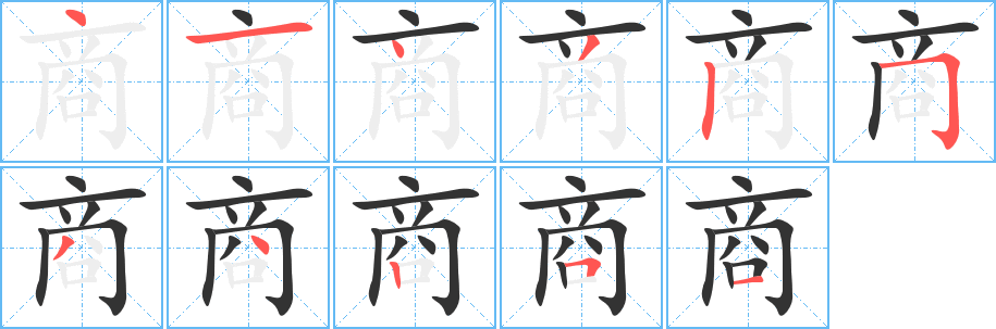 商字的笔顺
