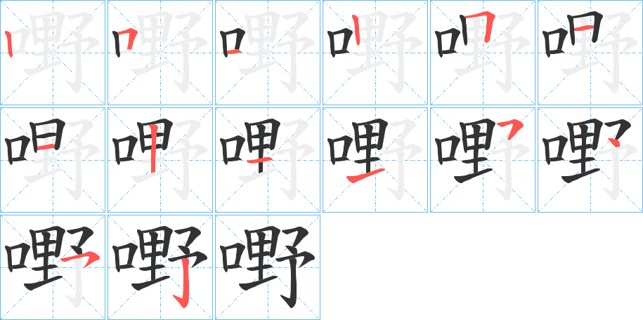 嘢字的笔顺
