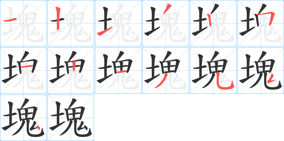 塊字的笔顺