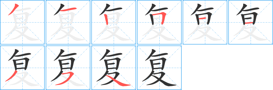 复字的笔顺