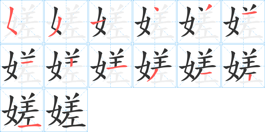 嫅字的笔顺