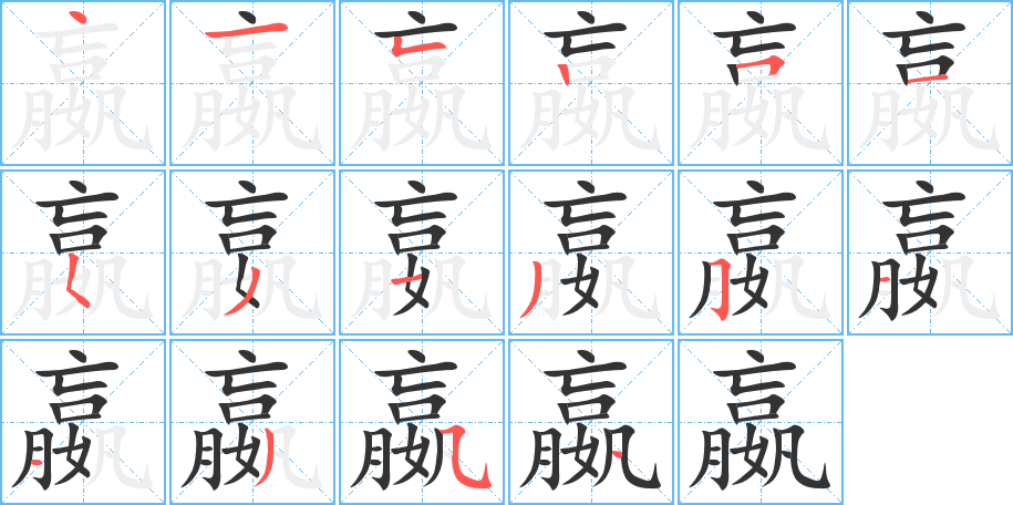 嬴字的笔顺