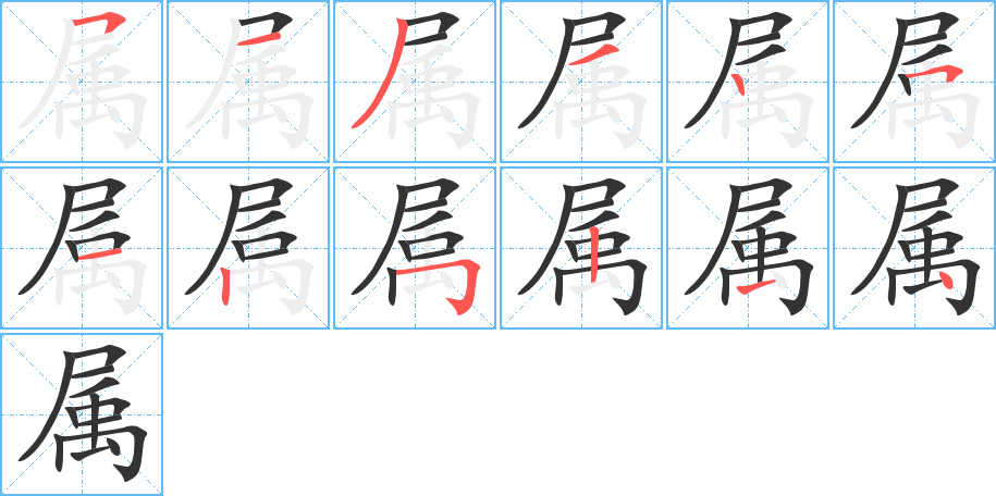 属字的笔顺