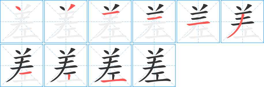差字的笔顺