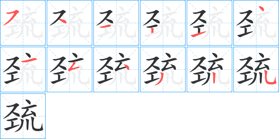 巯字的笔顺