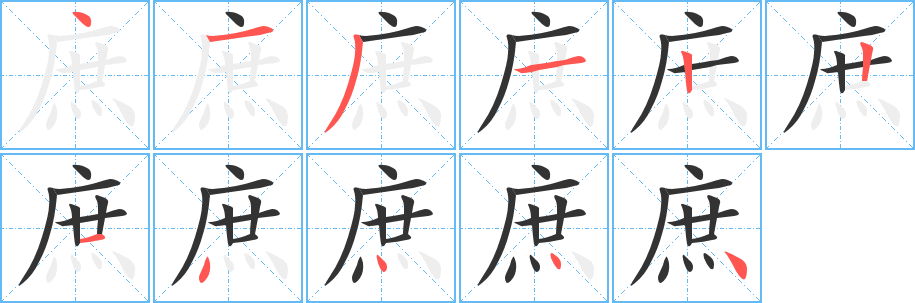 庶字的笔顺