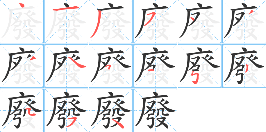 廢字的笔顺
