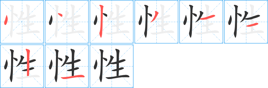 性字的笔顺