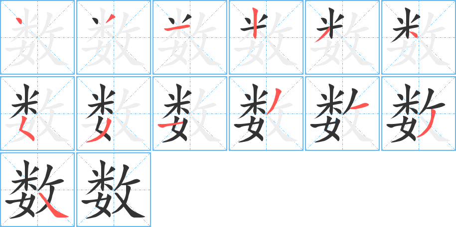数字的笔顺