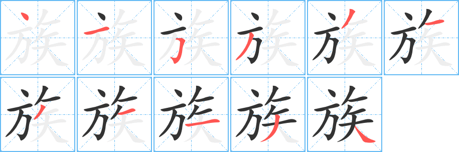 族字的笔顺