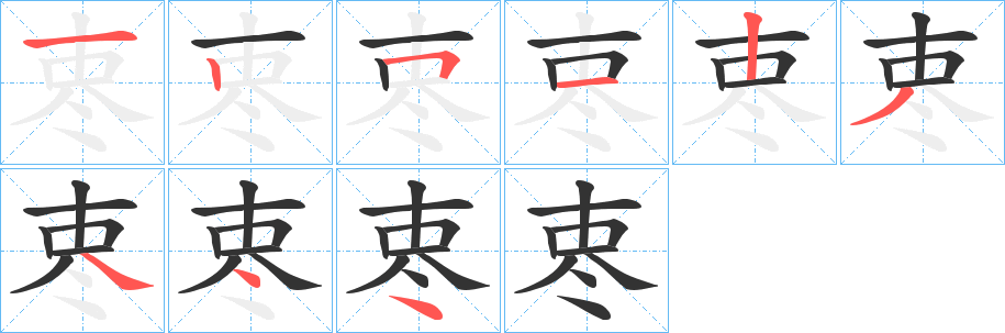 栆字的笔顺