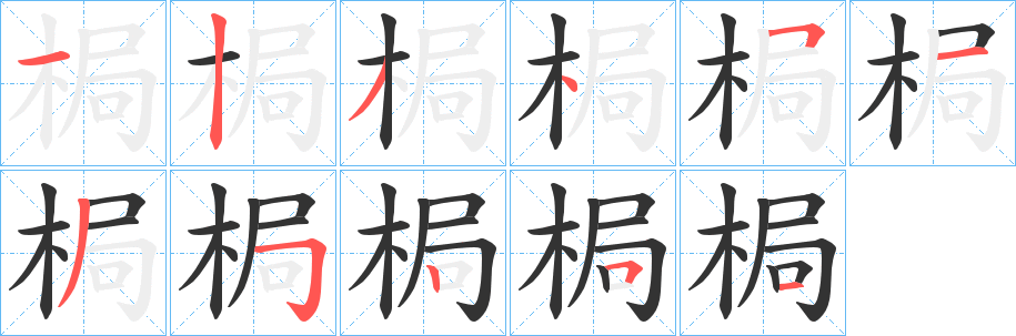 梮字的笔顺
