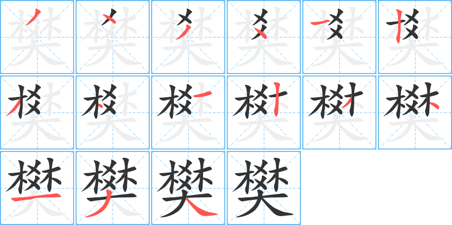 樊字的笔顺