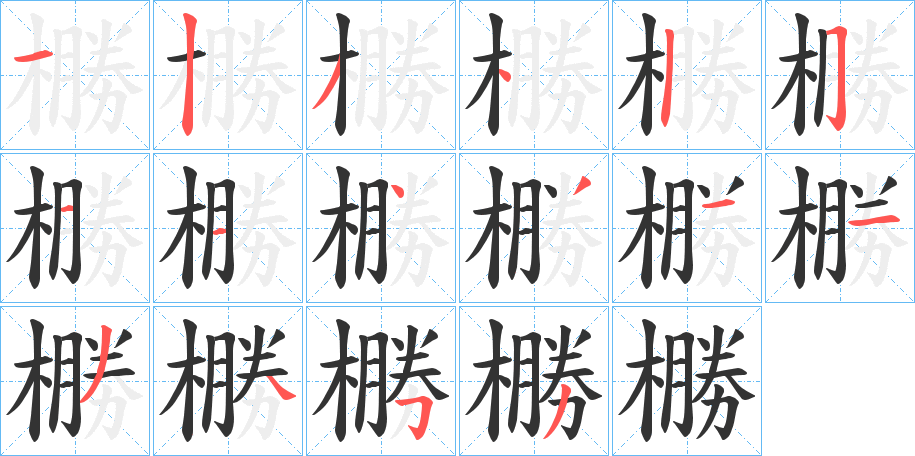 橳字的笔顺