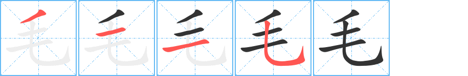毛字的笔顺