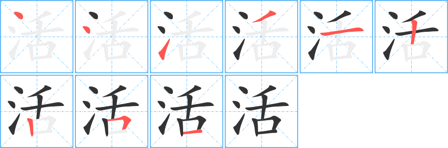 活字的笔顺