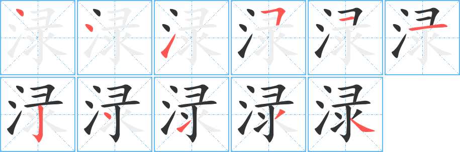 渌字的笔顺