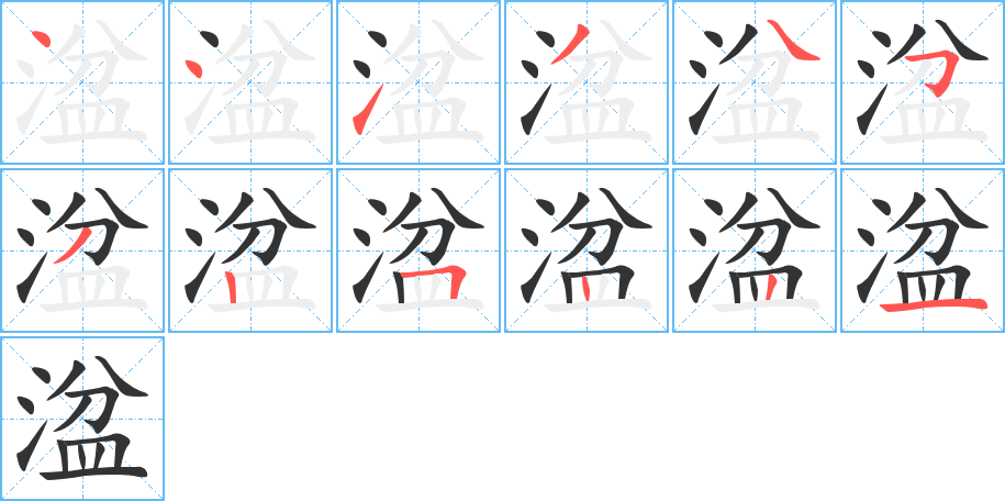 湓字的笔顺