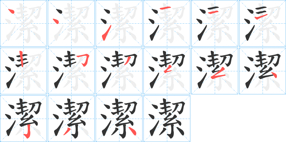 潔字的笔顺