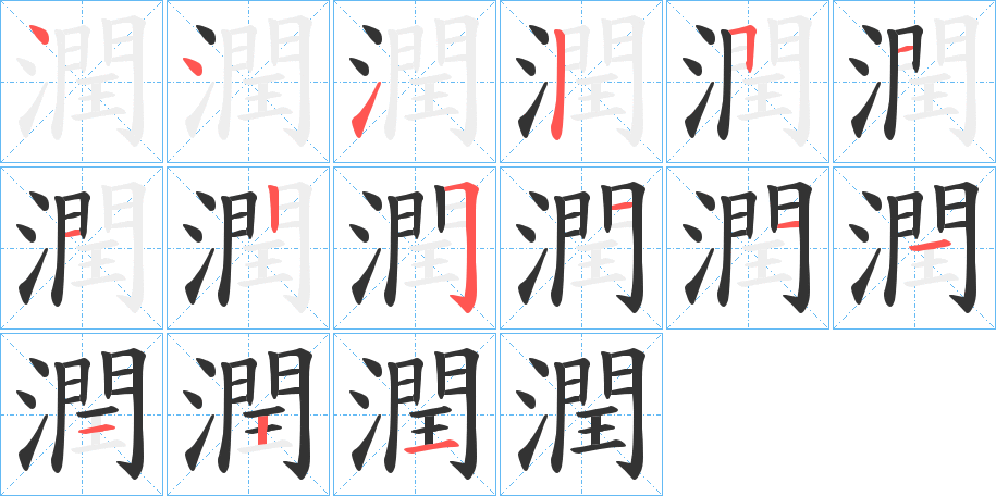 潤字的笔顺