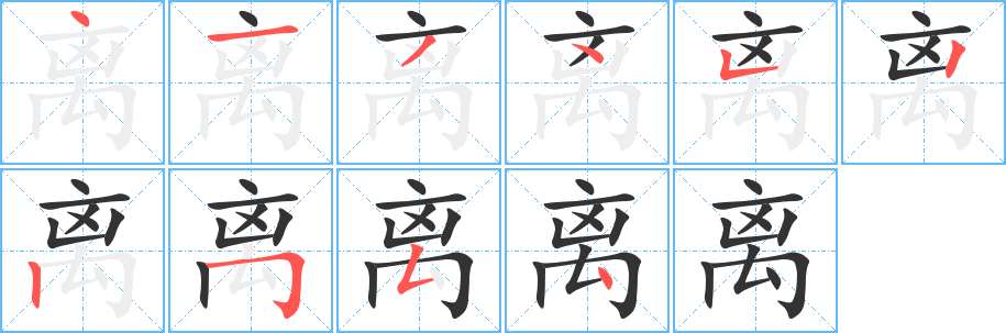 离字的笔顺