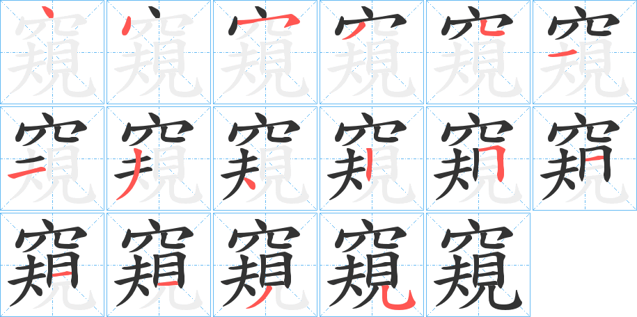 窺字的笔顺